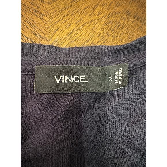 Vince Mens XL Long Sleeve Navy Blue Henley Shirt Casual Modern Top |‎ - Picture 2 of 6